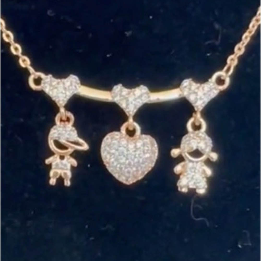 Boy Girl Son Daughter Heart Necklace  14k rose gold plated non tarnish no nickel